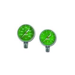 Gauge, O2, Green Face, White #'s, Bottom Port