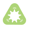 Collar - "TEST" - Lime Green - Triangle - Pack of 10
