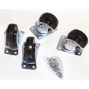 Caster Set, 4" X 2" (2 Swivel w/Brake & 2 Rigid), for the Medical and Van Racks