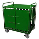 HD Multi-Cylinder Delivery Cart, 6" X 2" Steel Swivel / Brakes w/Doors