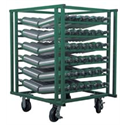 84 Cylinder Layered M6 Cylinder Cart, 5" Casters w/Brakes