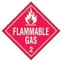 Placard - Flammable Gas #2 Removable Vinyl