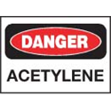 DANGER Sign 10" x 7", Self-Adhesive Vinyl, ACETYLENE