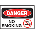 Danger Sign - DANGER - NO SMOKING, 10"x7" Aluminum,W/Graphic