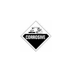Placard - Corrosive #8 - Rigid Vinyl, 10.75