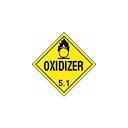Placard - Oxidizer 5.1 - Removable Vinyl