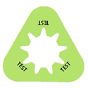 Collar - "TEST" - Lime Green - Triangle - Pack of 10