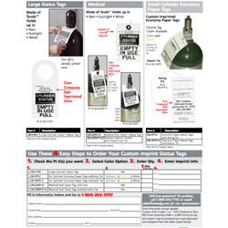 Custom Imprint Status Tags Order Form