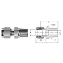 SS Tube Fitting Male NPT Connector, 1/4 Tube OD x 1/16 NPT
