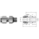 SS TubFit SAE/MS Male Straight Thread Conn, 1/2 Tube OD x 1/2 Strt Th -O2 Clean