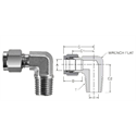 Brass Tube Fitting Male NPT Elbow, 1/4 Tube OD x 1/8 NPT