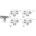 SS Tube Fitting Reducing Union Tee, 5/8OD x 5/8OD x 3/8OD
