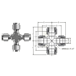 Tube Fitting Union Cross