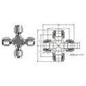 Brass Tube Fitting Union Cross, 5/8 Tube OD