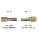 SSPTFE Hose, 1/4"F SS Swivel X 1/4"F SS Swivel, 3360PSI, 6"Long (O2 cleaned)