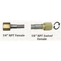 SS PTFE 3600psi, 06""L, 1/4F x 1/4F Swivel
