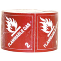 Shipping Labels 4" x 4" each Flammable Gas 2 Hazmat Vinyl-on a roll