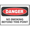 Danger Sign - No Smoking Beyond This Point - 14"x10" Plastic
