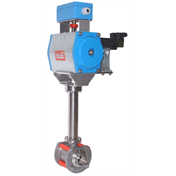 CryoBallVlv Dbl Acting Actuated Ext Stm ReduceBore 3 Piece SS 1 1/2