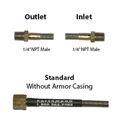Post Sintered PTFE Armored Pigtail 6000 PSI 280